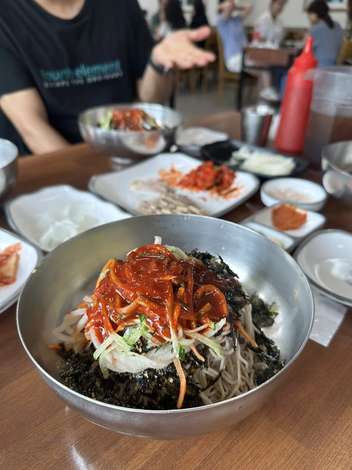 Divers sharing a local Gangwon-do meal after diving in Korea's East Sea